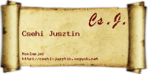 Csehi Jusztin névjegykártya