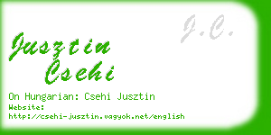 jusztin csehi business card